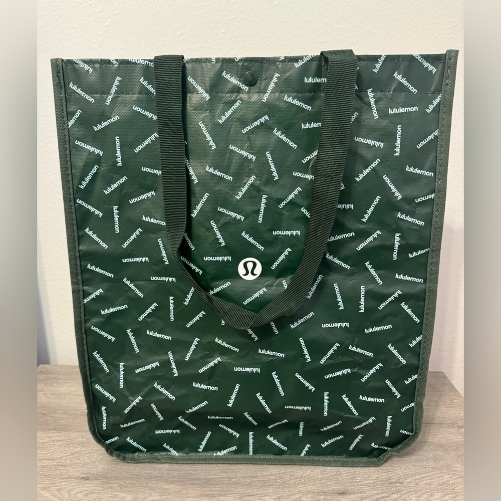 Lululemon Logo Yoga Bag, Green, 14" x 16". New. Snap closure.